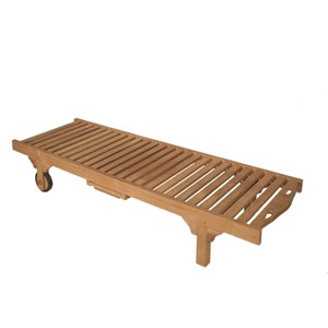 Fun - bain de soleil avec roulettes en bois teck