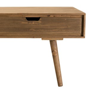 Andy - table basse marron scandi rectangulaire 4 tiroirs bois