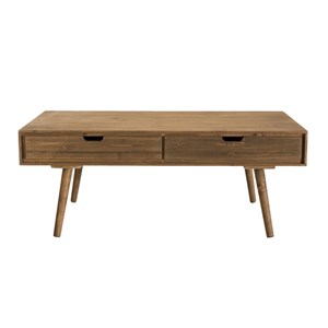 Andy - table basse marron scandi rectangulaire 4 tiroirs bois