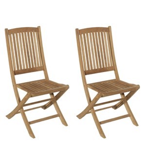 Fun - ensemble de 2 chaises de jardin lombock en bois teck