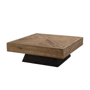 Sandy - table basse carrée 99.5x99.5cm bois pin recyclé marron