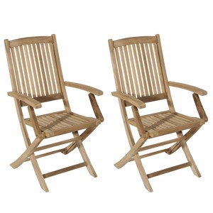 Fun - ensemble de 2 fauteuils de jardin lombock en bois teck