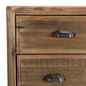 Sandy - meuble chiffonnier marron 5 tiroirs bois pin recyclé