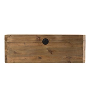 Sandy - coffre rangement marron bois pin recyclé poignées métal noir