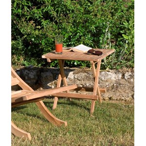 Fun - table pique nique de jardin carrée 50x50cm en bois teck
