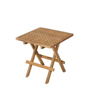 Fun - table pique nique de jardin carrée 50x50cm en bois teck