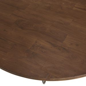 Sixtine - table basse plateau 120x120cm bois teck recyclé métal noir