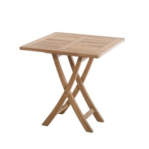 Fun - table de jardin 2 personnes, carrée pliante 70x70cm en bois teck