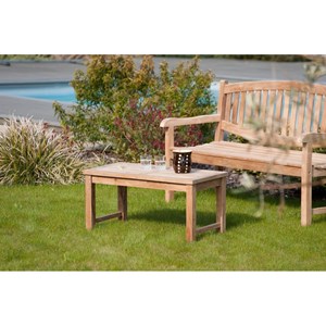 Fun - table basse de jardin rectangulaire 90x45cm en bois teck