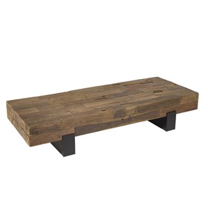 Mathis - table basse marron rectangulaire poutres bois massif
