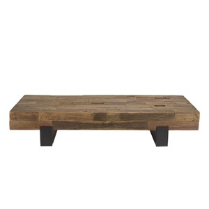 Mathis - table basse marron rectangulaire poutres bois massif