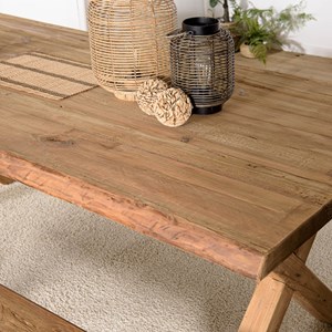 Sandy - table à manger rectangulaire 220x100cm bois pin recyclé