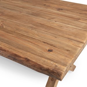 Sandy - table à manger rectangulaire 220x100cm bois pin recyclé