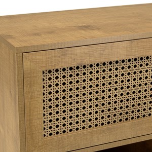 Charlie - buffet bois 3 niches 3 portes effet cannage marron