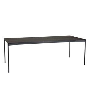 Daly - table à manger rect. 220x100cm bois piètement métal noire