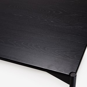 Daly - table à manger rect. 220x100cm bois piètement métal noire