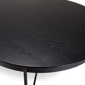 Daly - table à manger en bois ovale noire 240x104cm piètement métal