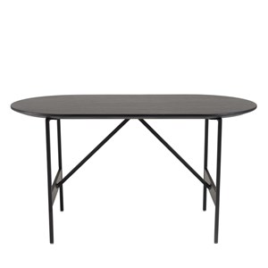 Daly - table basse en bois ovale noire 70x35cm piètement métal