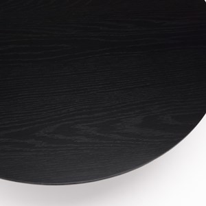 Daly - table basse en bois ronde noire 78x78cm piètement métal