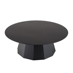 Daly - table basse ronde 90x90cm en bois noire