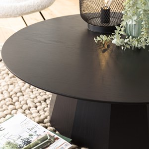 Daly - table basse ronde 90x90cm en bois noire