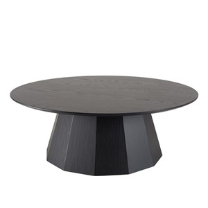 Daly - table basse ronde 90x90cm en bois noire