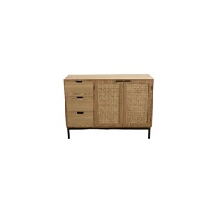 Marceau - buffet en bois 3 tiroirs 2 portes cannage naturel