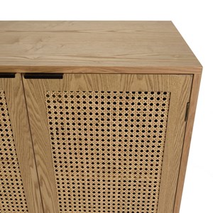 Marceau - buffet en bois 3 tiroirs 2 portes cannage naturel