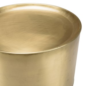 Johan - set de 2 tables d'appoint rondes métal gris anthracite et doré