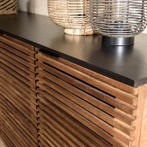 Alix - buffet en bois de manguier 4 portes ajourées