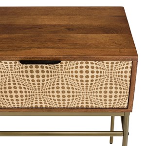 Alix - console en bois de manguier 2 tiroirs motifs ethniques