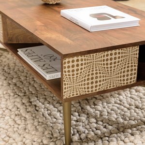 Alix - table basse rectangulaire en bois de manguier 2 niches