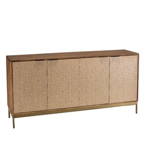 Alix - buffet en bois de manguier 4 portes motifs ethniques