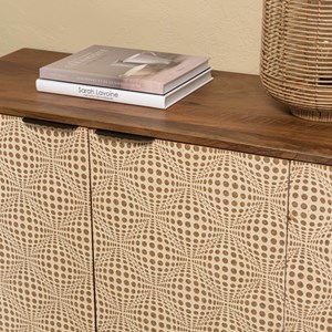 Alix - buffet en bois de manguier 4 portes motifs ethniques
