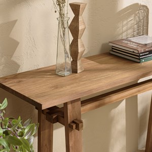 Sixtine - console 140x40cm en bois de teck recyclé