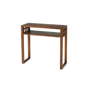 Lauren - console marron rectangulaire 1 étagère bois mindi