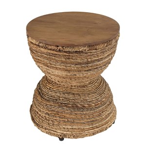 Sixtine - tabouret assise en bois de teck recyclé