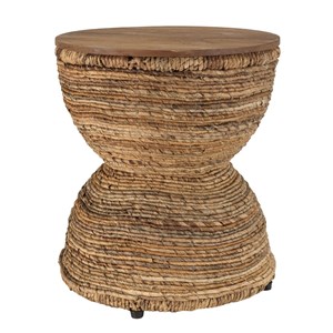 Sixtine - tabouret assise en bois de teck recyclé