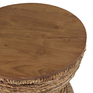 Sixtine - tabouret assise en bois de teck recyclé