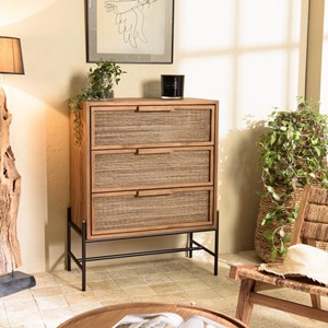 Sixtine - commode 3 tiroirs en bois de teck recyclé
