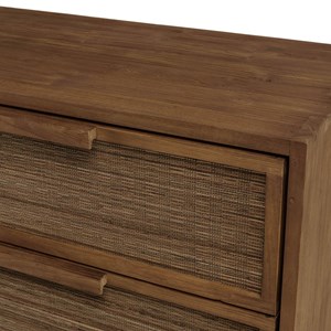 Sixtine - buffet 4 tiroirs 1 étagère en bois de teck recyclé
