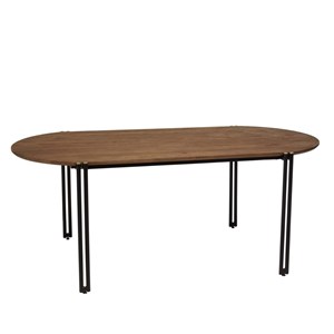 Sixtine - table à manger ovale 200x105cm plateau bois de teck recyclé