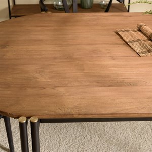 Sixtine - table à manger ovale 200x105cm plateau bois de teck recyclé