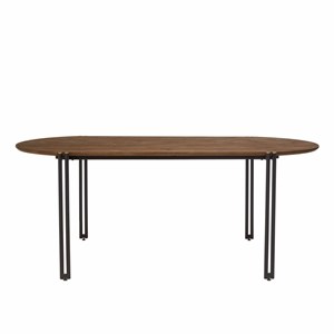 Sixtine - table à manger ovale 200x105cm plateau bois de teck recyclé