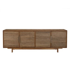 Sixtine - buffet en bois de teck recyclé naturel 4 portes