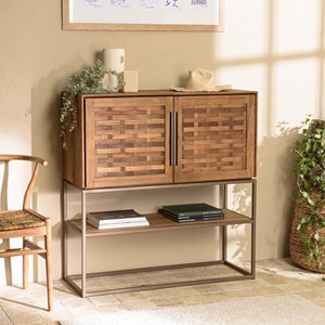 Sixtine - buffet 2 portes en bois de teck recyclé