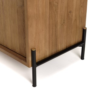 Sixtine - buffet 2 portes en bois de teck recyclé pieds en métal noir
