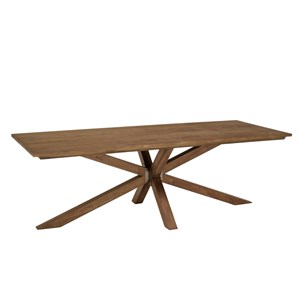 Sixtine - table à manger rectangulaire 240x100cm en bois teck recyclé