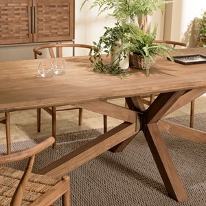 Sixtine - table à manger rectangulaire 240x100cm en bois teck recyclé