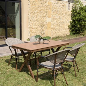 Vianney - table de jardin rectangulaire 4 personnes 140x80cm